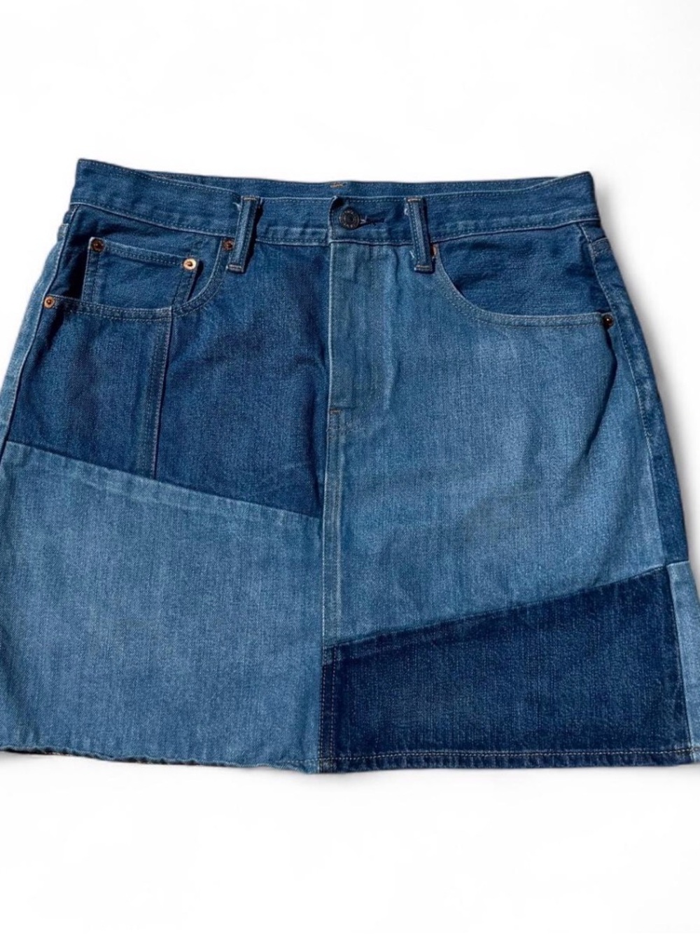 Levi’s Anthropologie Everyday Colorblock Denim Mini Skirt M